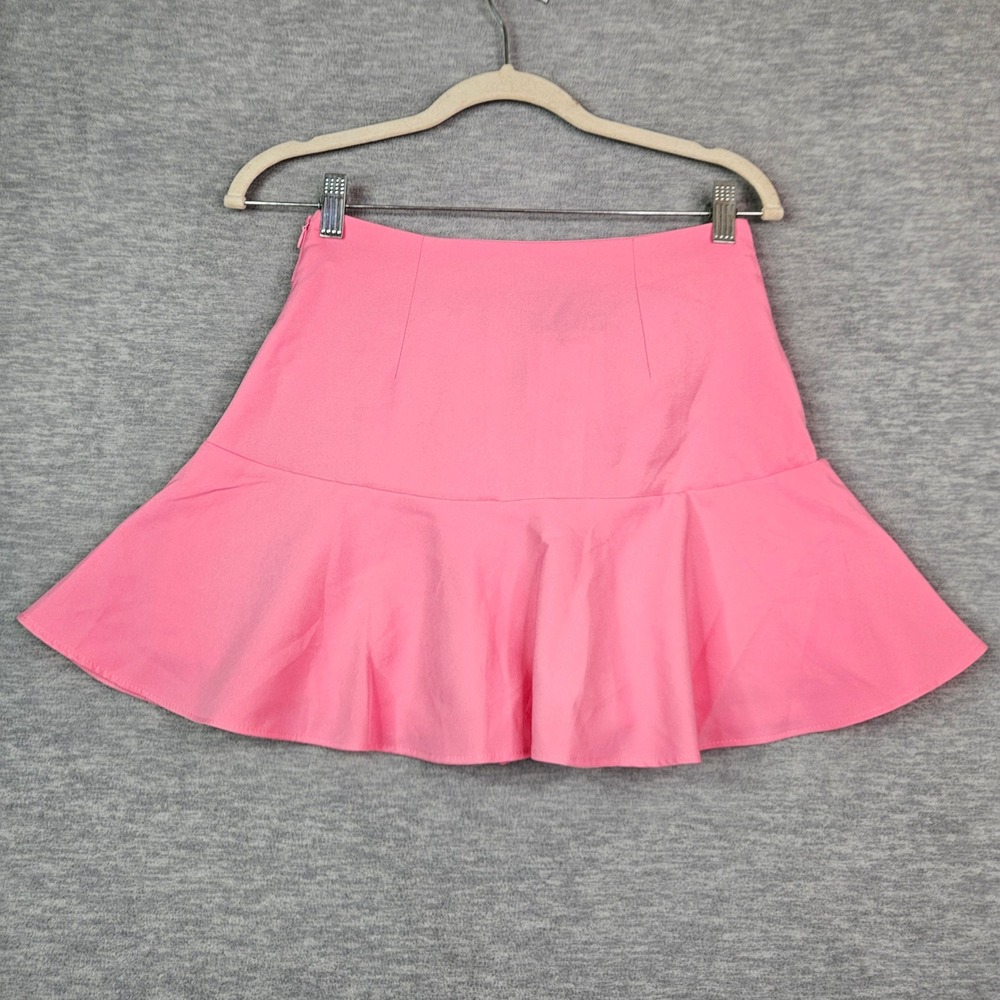 Zara Pink Tie Front Ruffle Skort Mini Skirt Shorts Women's Size S NEW